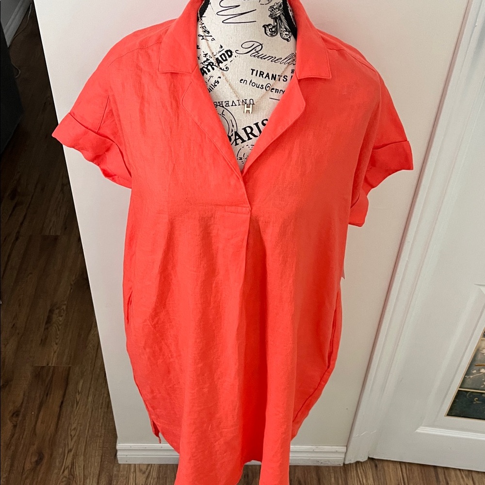 💗Coral Short Sleeve Dress - Picture 11 of 14